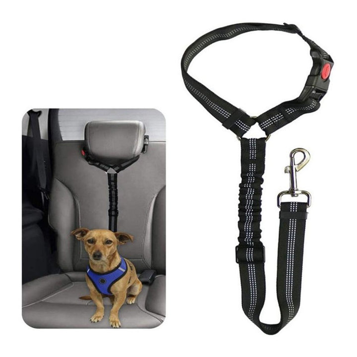 Two-in-One Pet Car Seat Belt Leash Adjustable Safety Harness for Dogs Cats Travel Secure