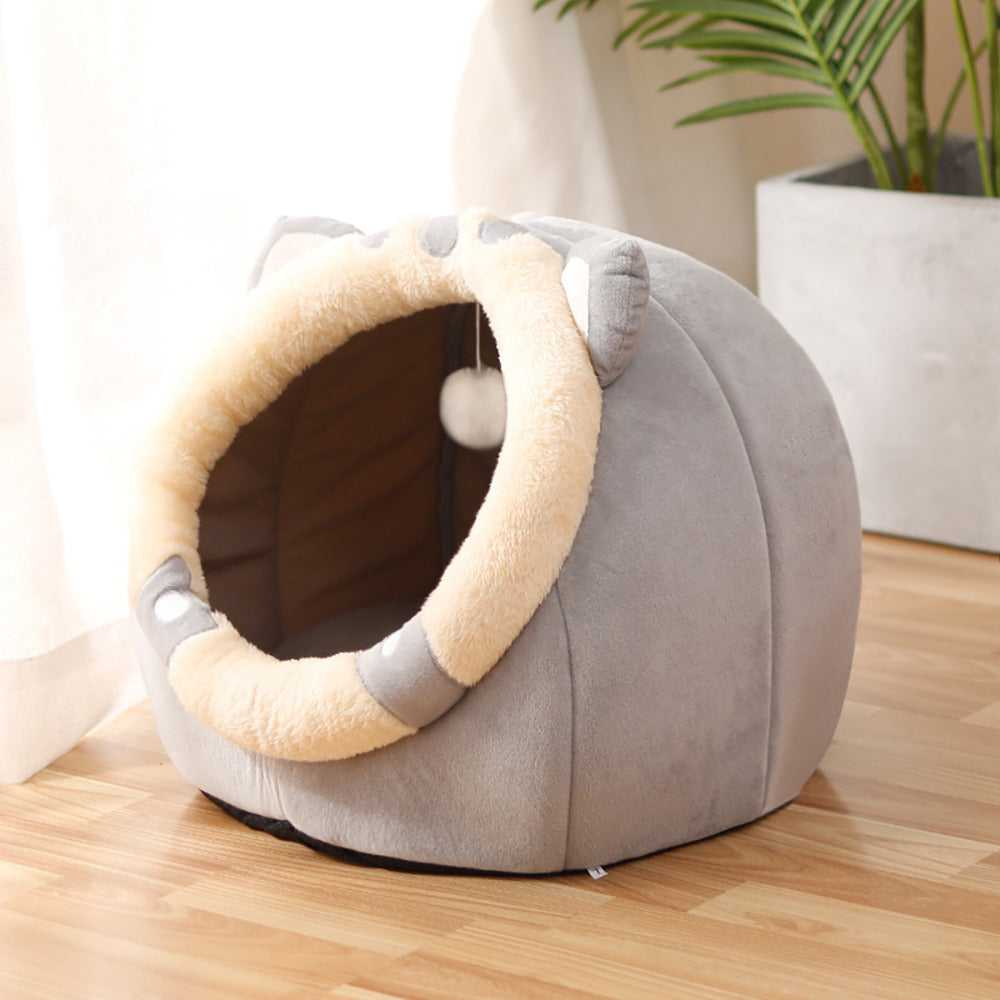 Cozy Cat Nest House — Soft Plush Cave Bed for Cats