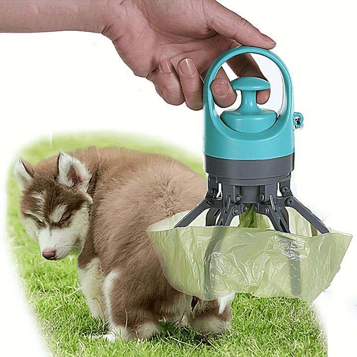 Portable Lightweight Dog Pooper Scooper Poop Bag Dispenser Eight Claw Shovel Pet Waste Cleaner Tool with Easy Cleanup