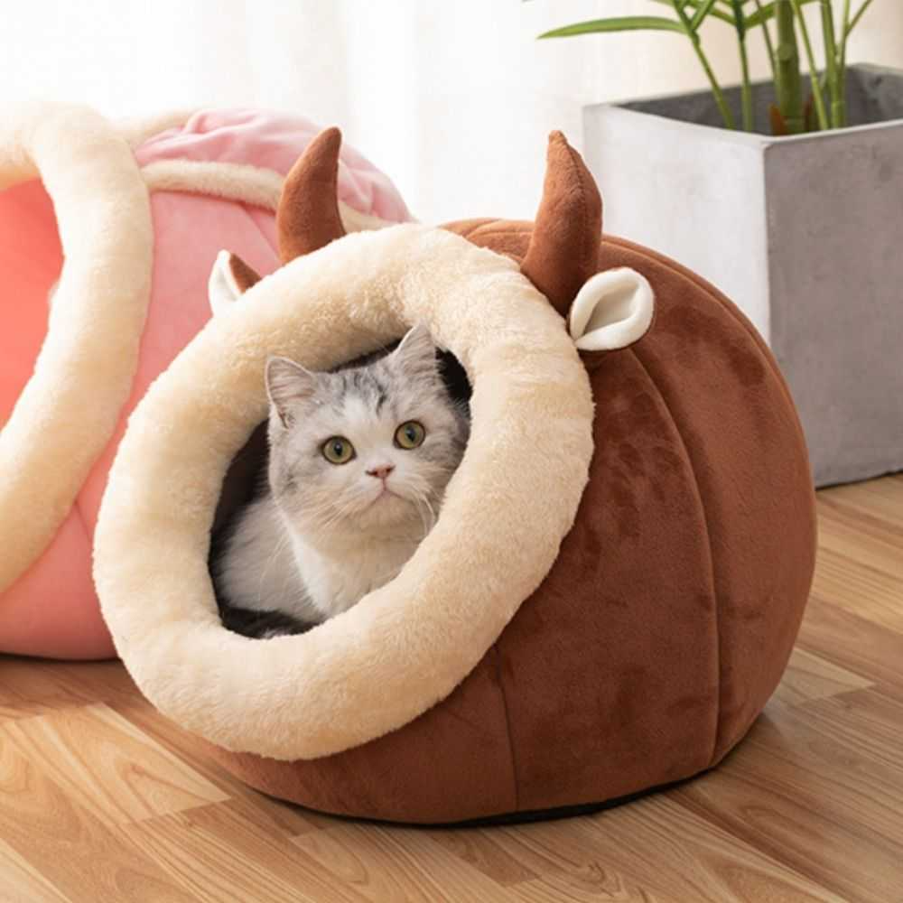 Cozy Cat Nest House — Soft Plush Cave Bed for Cats