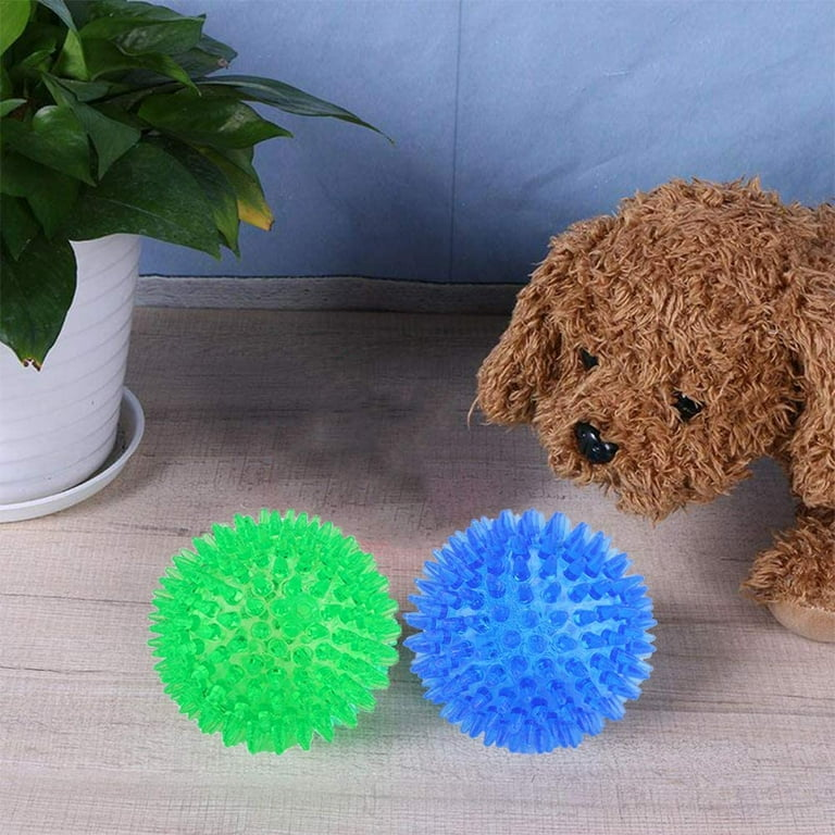 Petizer 3-Pack Squeaky Dog Toy Balls Floating Spiky Durable Interactive Fetch Chew Toys for Puppies