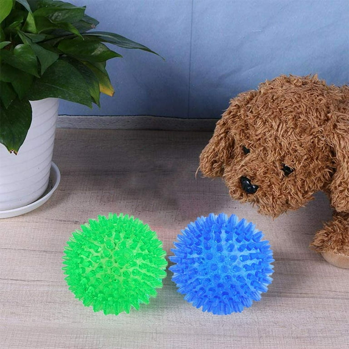 Petizer 3-Pack Squeaky Dog Toy Balls Floating Spiky Durable Interactive Fetch Chew Toys for Puppies