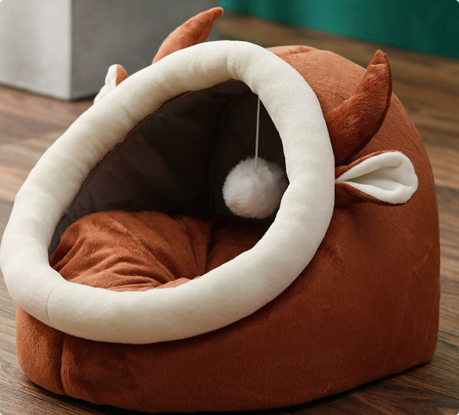 Cozy Cat Nest House — Soft Plush Cave Bed for Cats