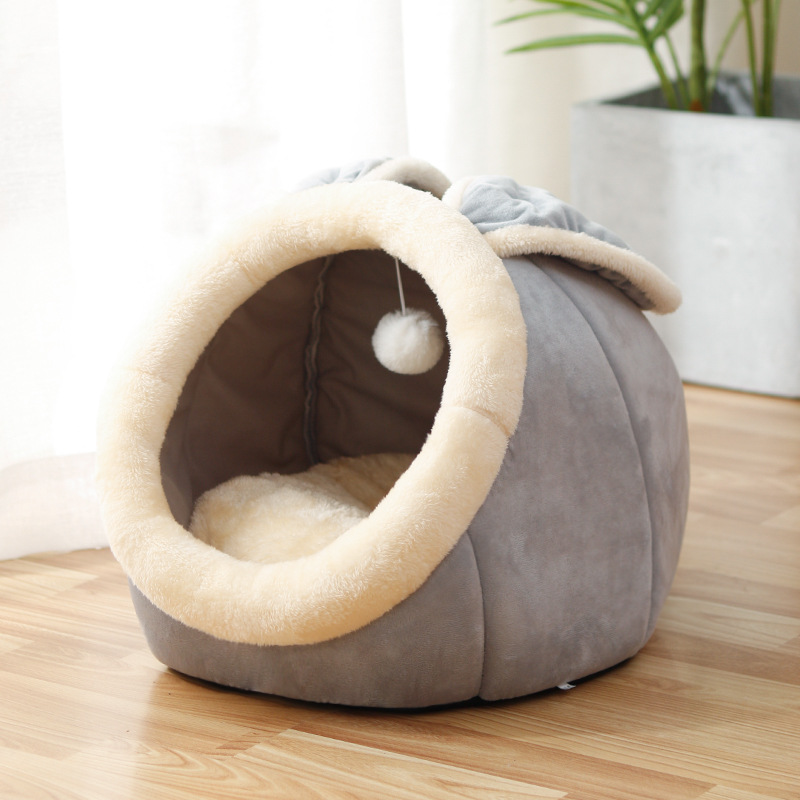 Cozy Cat Nest House — Soft Plush Cave Bed for Cats