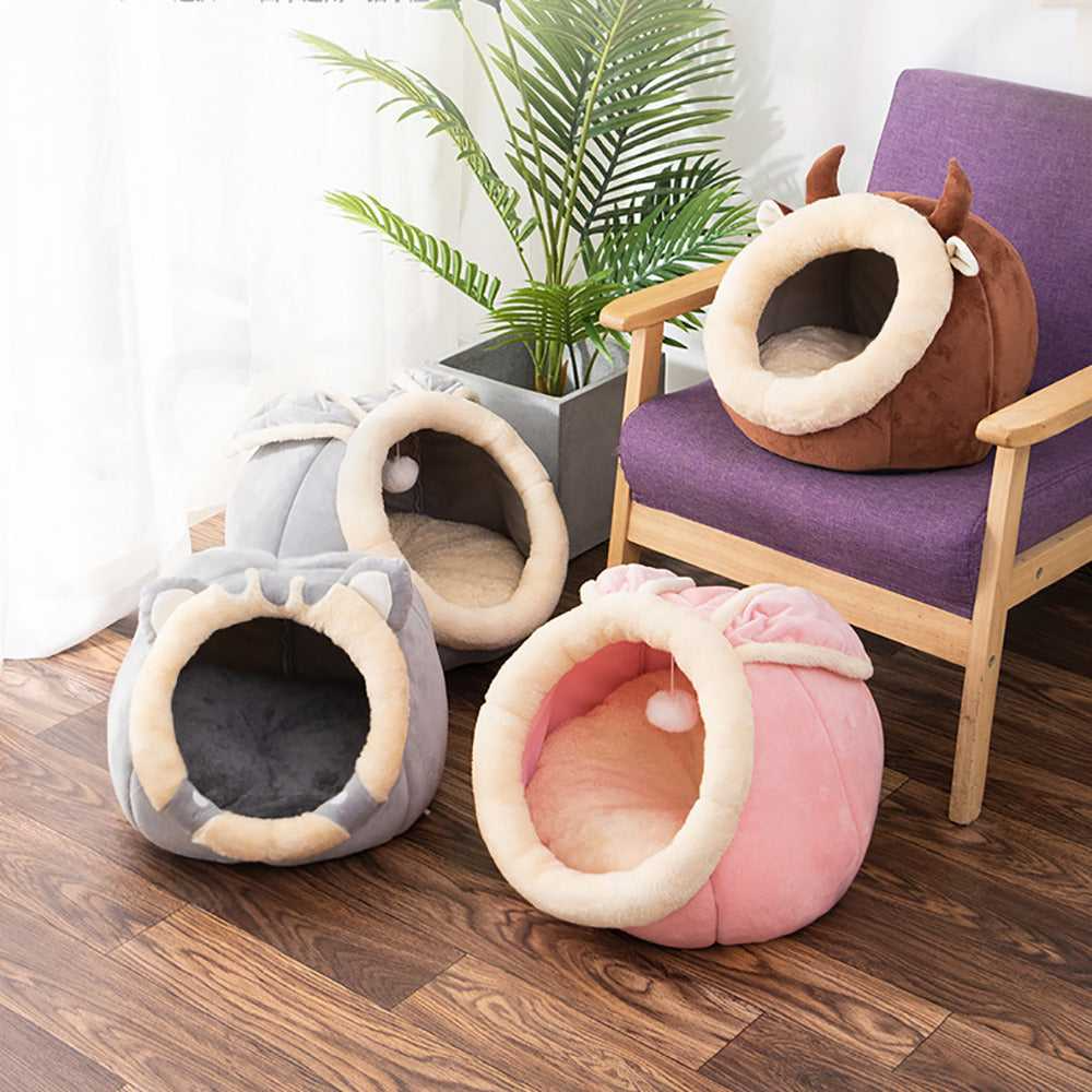 Cozy Cat Nest House — Soft Plush Cave Bed for Cats