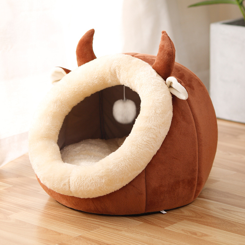 Cozy Cat Nest House — Soft Plush Cave Bed for Cats
