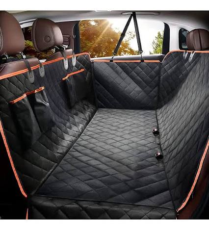 Waterproof Dog Car Seat Cover with Seat Belt Scratchproof Rear Protector Mat for Cars Trucks SUVs with Non-Slip Backing