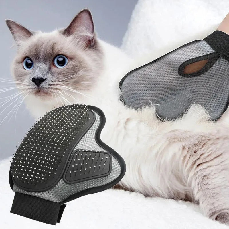 Steel Needle Pet Massage Gloves for Grooming Shedding Hair Removal Relaxing Dogs Cats Brush Tool