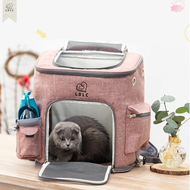 Breathable Pet Backpack Carrier for Cats Dogs Ventilated Travel Hiking Outdoor Comfortable Lightweight Design Bag