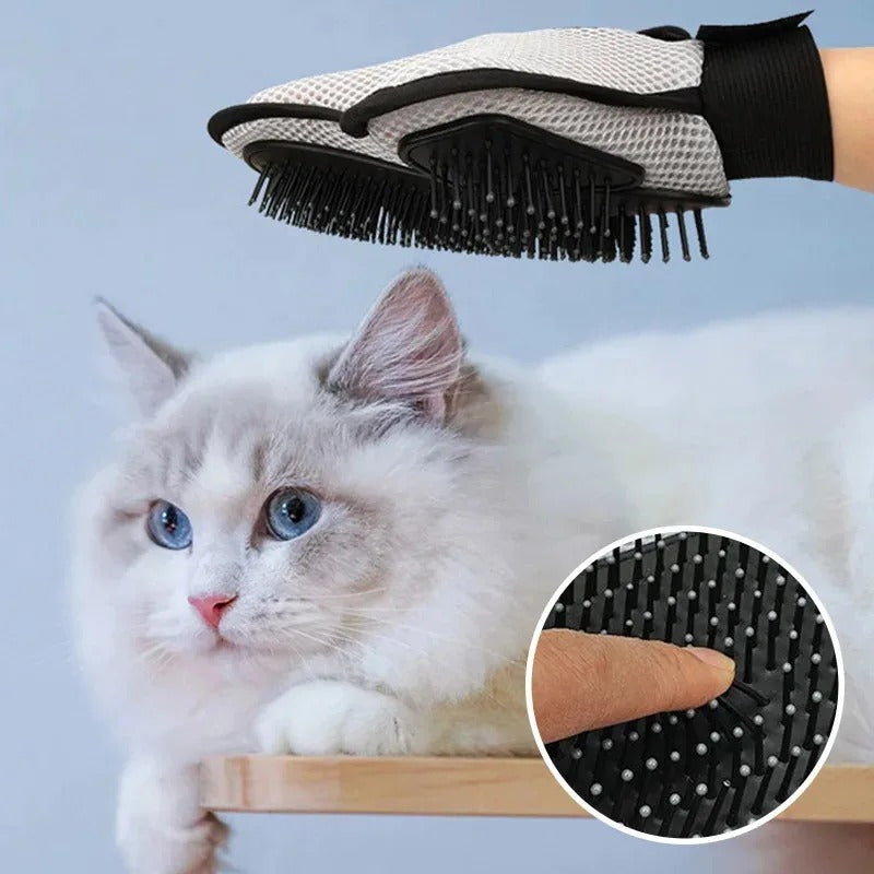 Steel Needle Pet Massage Gloves for Grooming Shedding Hair Removal Relaxing Dogs Cats Brush Tool