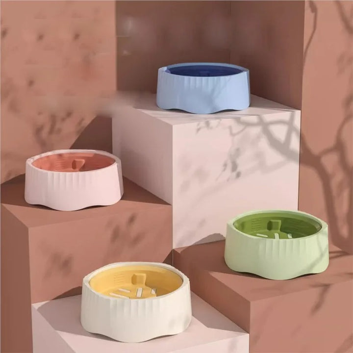 2-in-1 Dual Mode Large Plastic Cat Slow Feeder Bowl with Switchable Fast and Slow Feed
