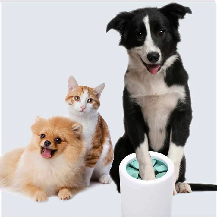 Portable Pet Paw Cleaner Cup with Soft Silicone Brush for Easy Mud Removal and Deep Paw Cleaning Solution