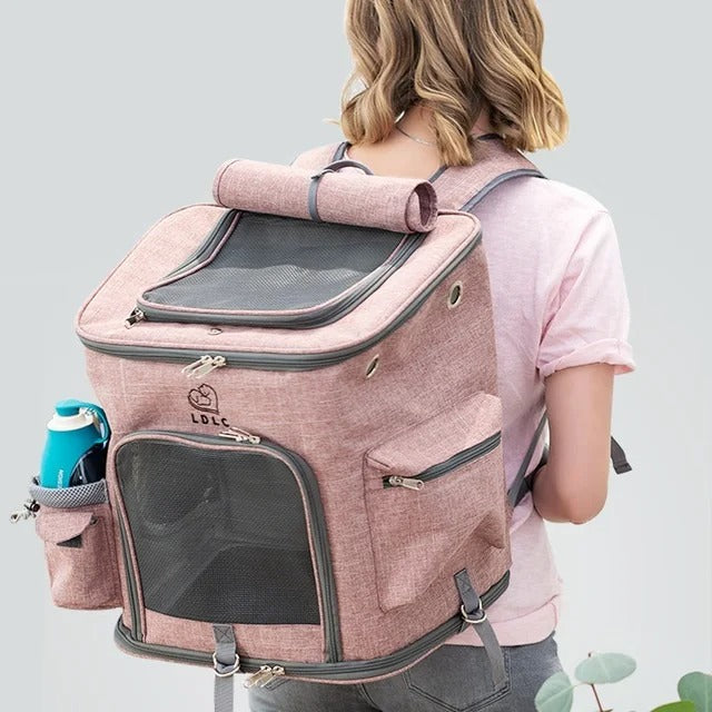 Breathable Pet Backpack Carrier for Cats Dogs Ventilated Travel Hiking Outdoor Comfortable Lightweight Design Bag